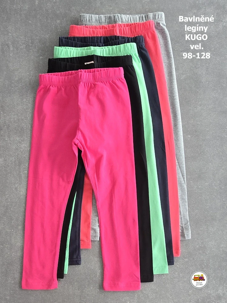 Legíny bavlněné s elastanem Kugo M6058 růžové vel.122
