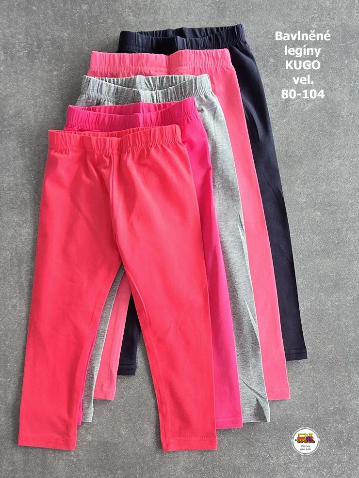 Legíny bavlněné s elastanem Kugo M6058B šedé vel. 86