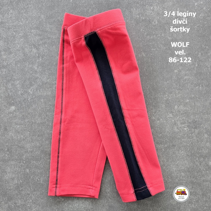 Šortky dívčí bavlněné 3/4 Wolf H2944 červené vel. 86
