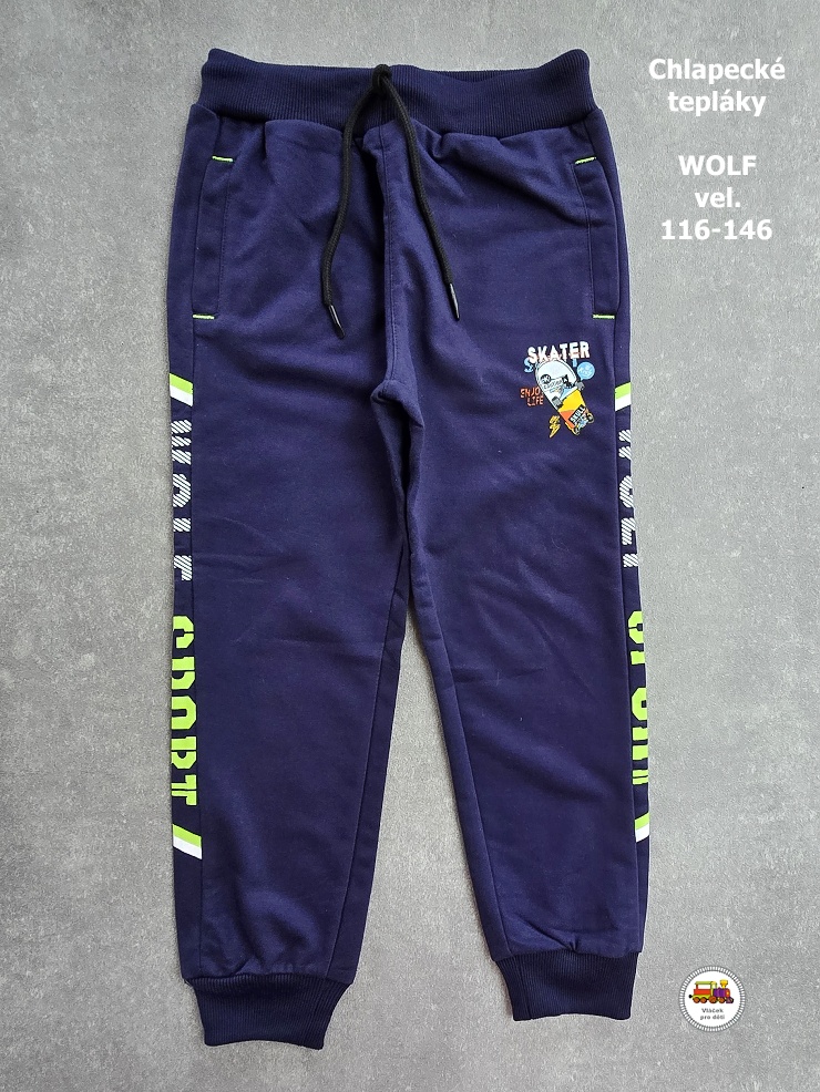 NOVINKA-Chlapecké tepláky Wolf T2578B SKATER vel.116, 122, 128, 134, 140, 146