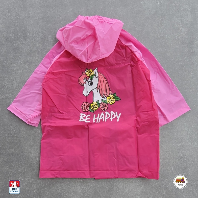 Dětská pláštěnka Viola 5907 BE HAPPY růžovorůžová vel.120
