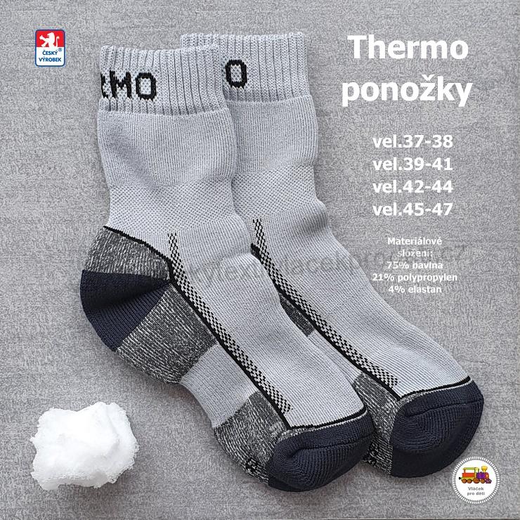 NOVINKA-Thermo ponožky české Petr šedé vel.37-38, 39-41, 42-44, 45-47
