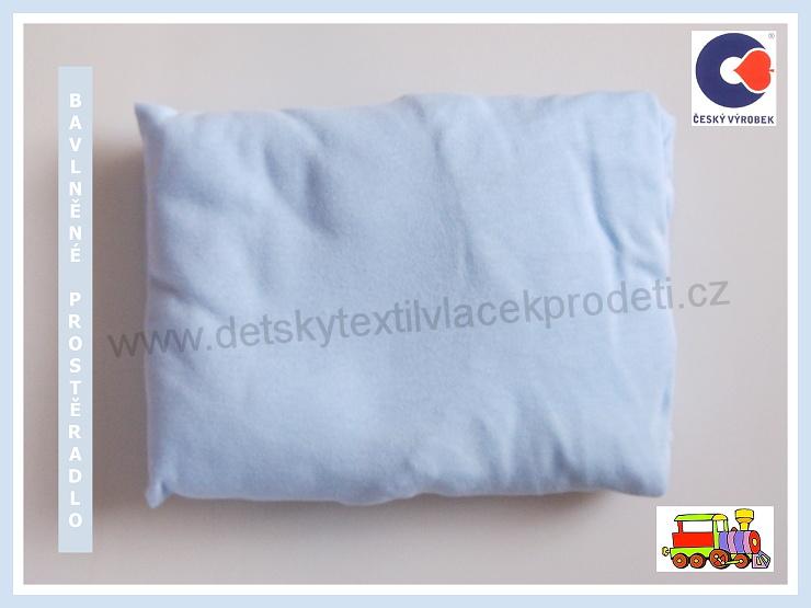 Bavlněné mako prostěradlo do postýlky barva Světlejší modrá 60x120cm
