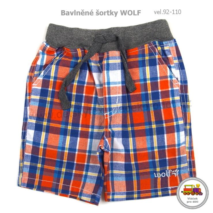 Šortky chlapecké Wolf T2755 modročervené káro vel.110