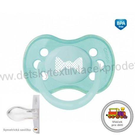 Šidítko 6-18m silikonové symetrické PASTELS modré 22/417