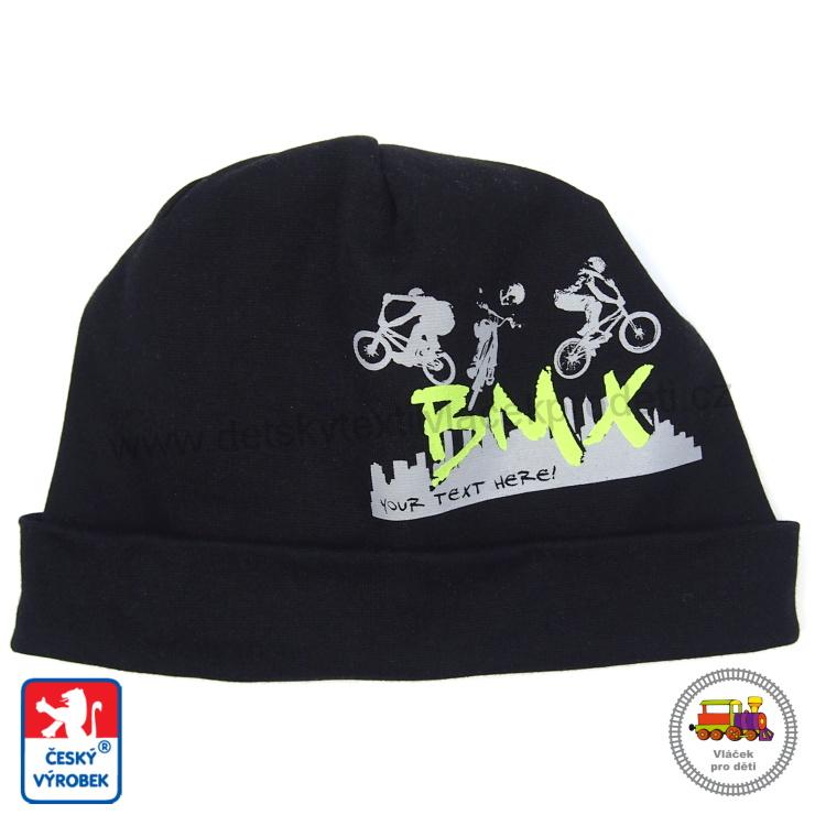 Chlapecká bavlněná čepice Spark /831/ černá vel.M (6měs- 1rok)