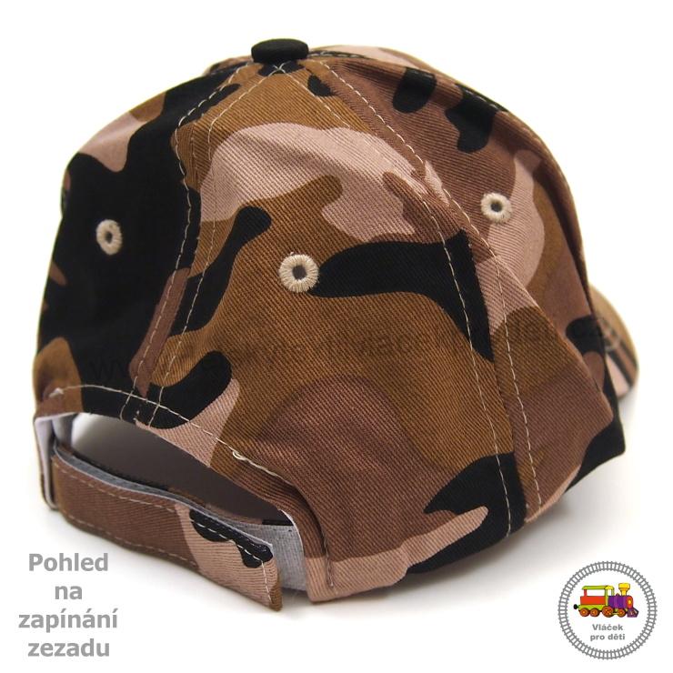 Dětská kšiltovka /92/ maskáčová hnědá se zapínáním na suchý zip vel.52-54