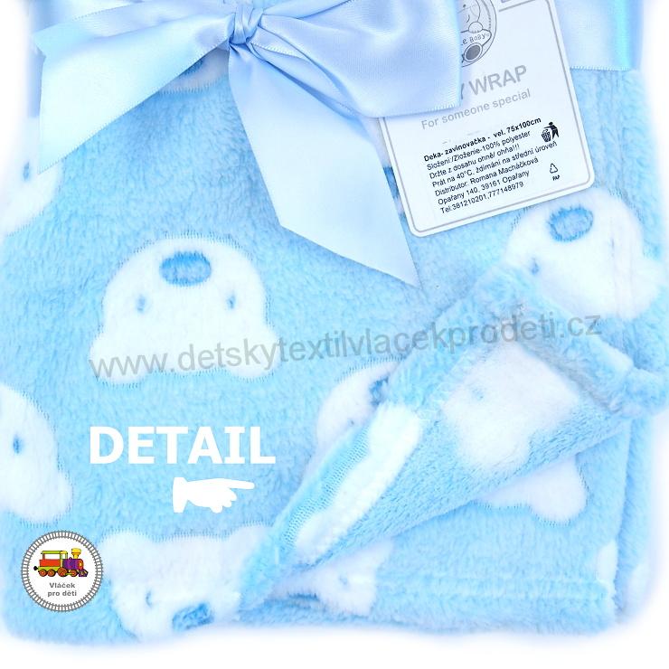Dětská deka do kočárku Baby Wrap /č.10/ Medvídek modrobílý