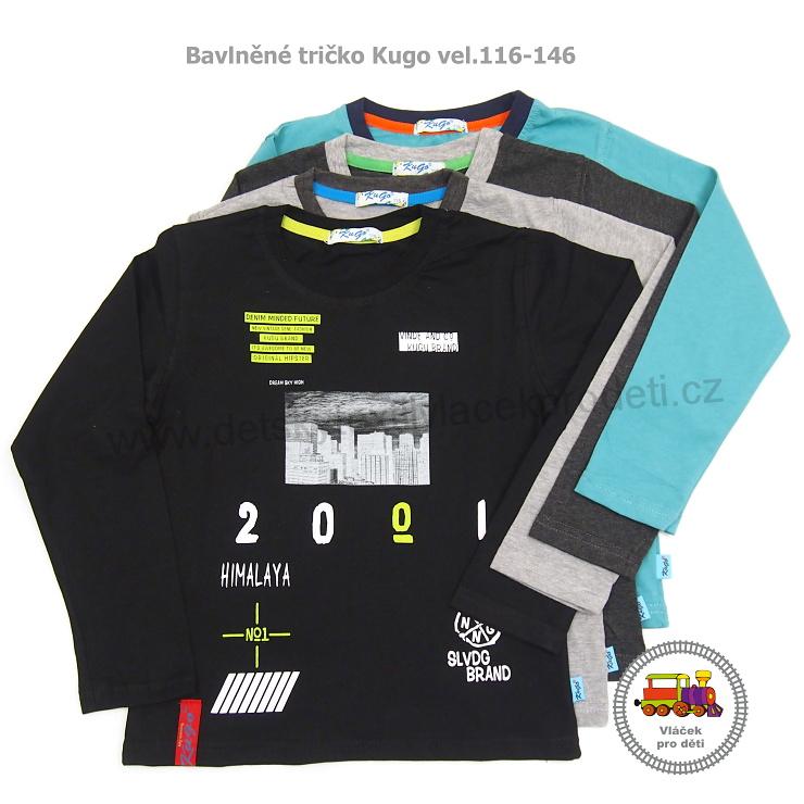 Tričko chlapecké Kugo M8806 zelené vel.146