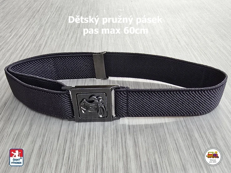Dětský pásek s kovovou sponou /37/ pružný šedý s motorkou