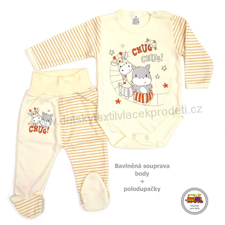 NOVINKA-Kojenecká bavlněná souprava body + polodupačky Grafix vel. 56, 62, 68, 74, 80, 86