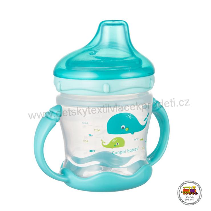Nevylévací hrníček se silikonovým pítkem LOVE&SEA 57/300 180ml modrý