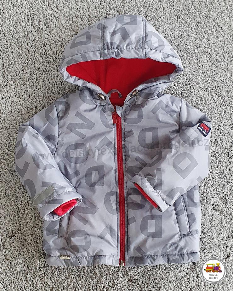Bunda zimní Bembi KT241 šedá s červenou vel. 98