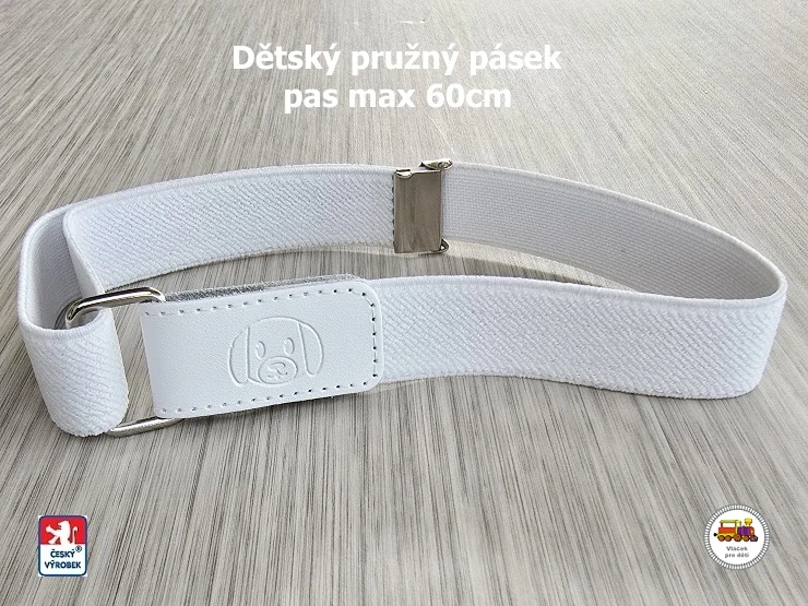Dětský pásek /40/ bílý s medvídkem