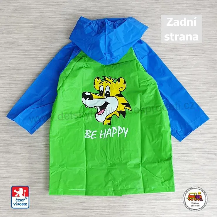 Dětská pláštěnka Viola 5907 BE HAPPY zelenomodrá vel.130