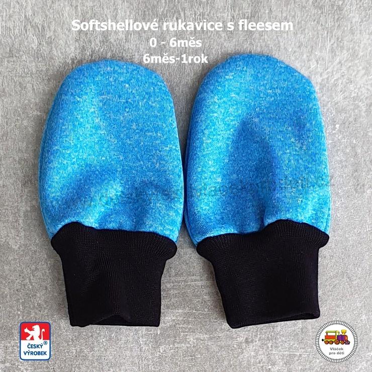 NOVINKA-Softshellové rukavice STYLSPARK s fleesem 13cm-15cm 0-6měs, 6měs-1rok