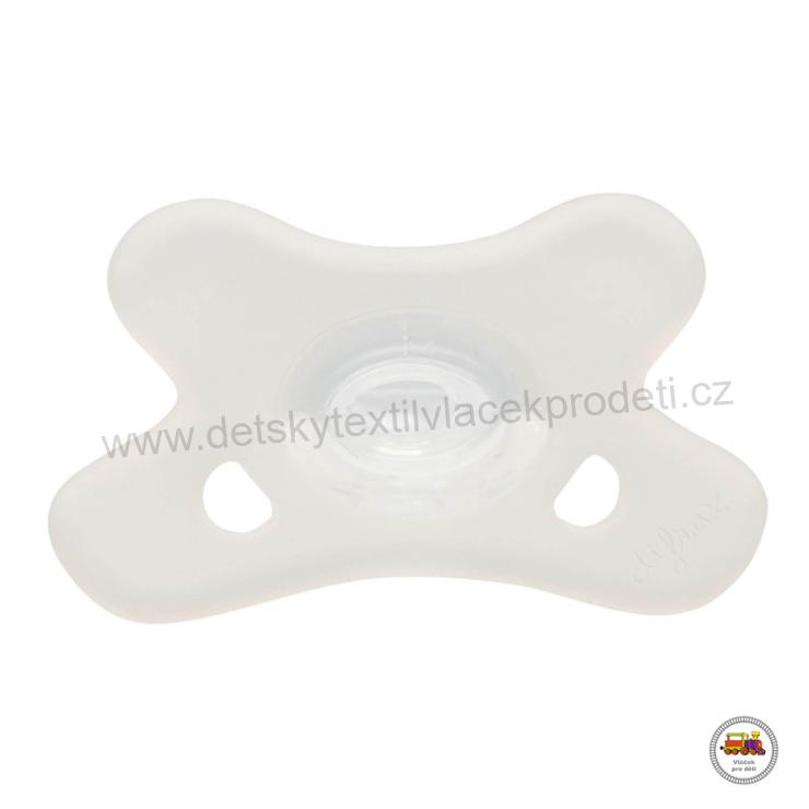 Dudlík 100% silikonový symetrický 0-6m 1ks bílý 24/001