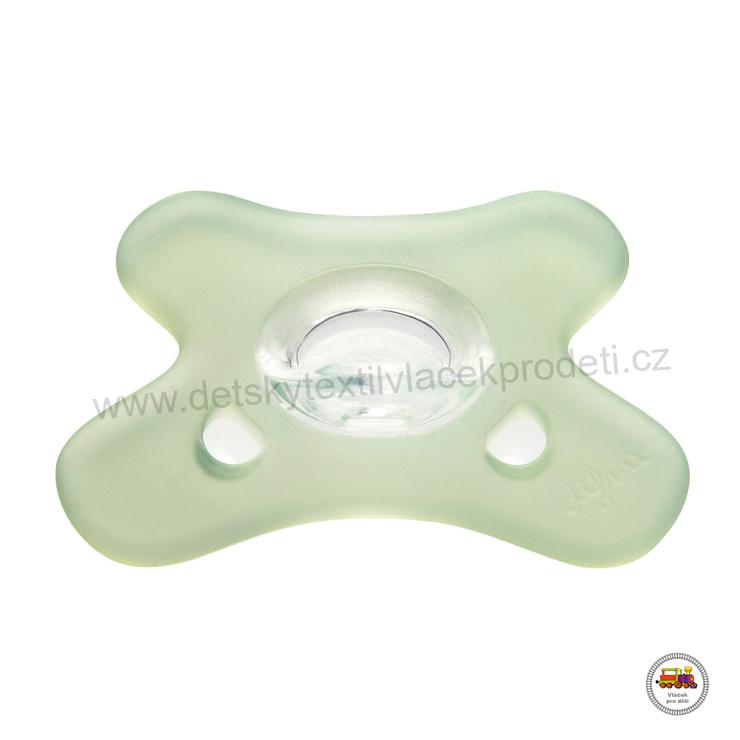 Dudlík 100% silikonový symetrický 0-6m 1ks zelený 24/001