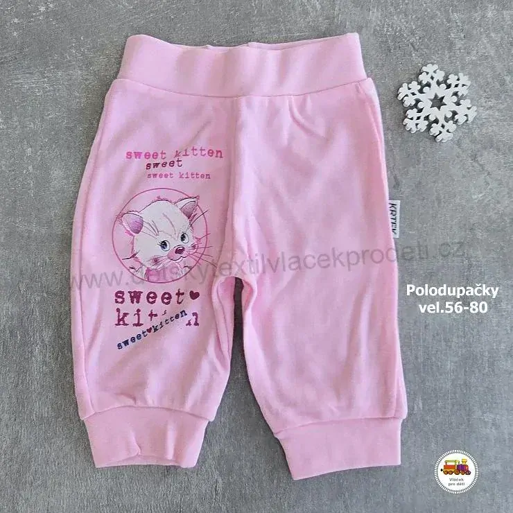 NOVINKA-Kojenecké bavlněné polodupačky - tepláčky vel. 56, 62, 68, 74, 80