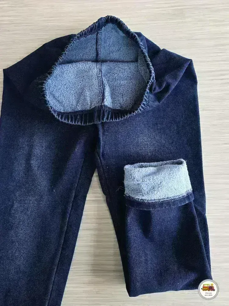 Legíny s elastanem mírně zateplené Kugo KK9980 riflové vel.140