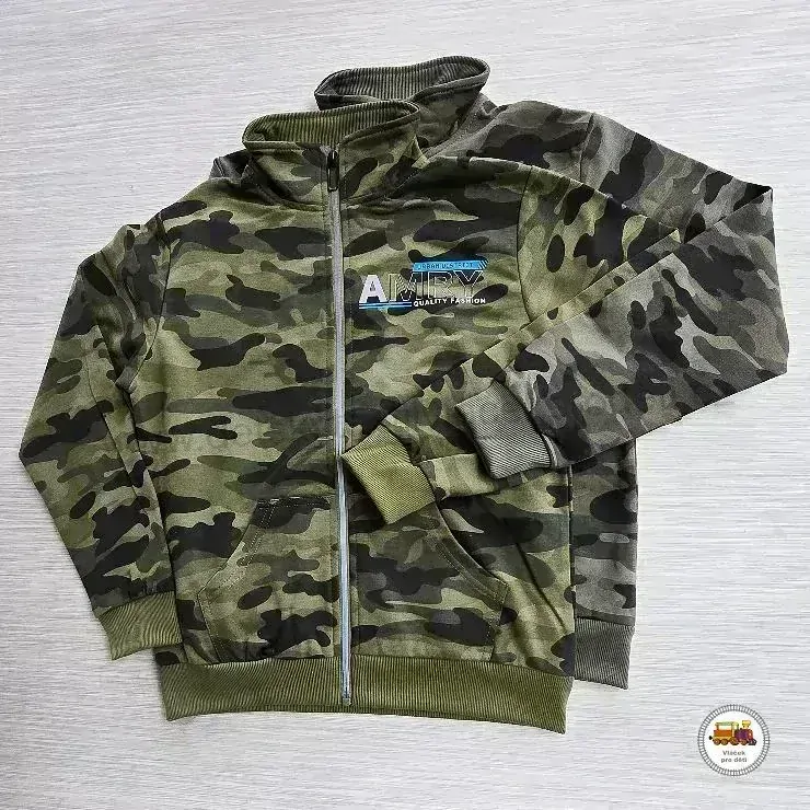 Tepláková mikina Kugo MT-0535A maskáčová /V1/ vel.146