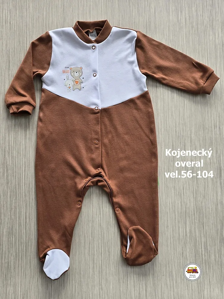 NOVINKA-Kojenecký/dětský overal bavlněný vel. 56, 62, 68, 74, 80, 86, 92, 98, 104
