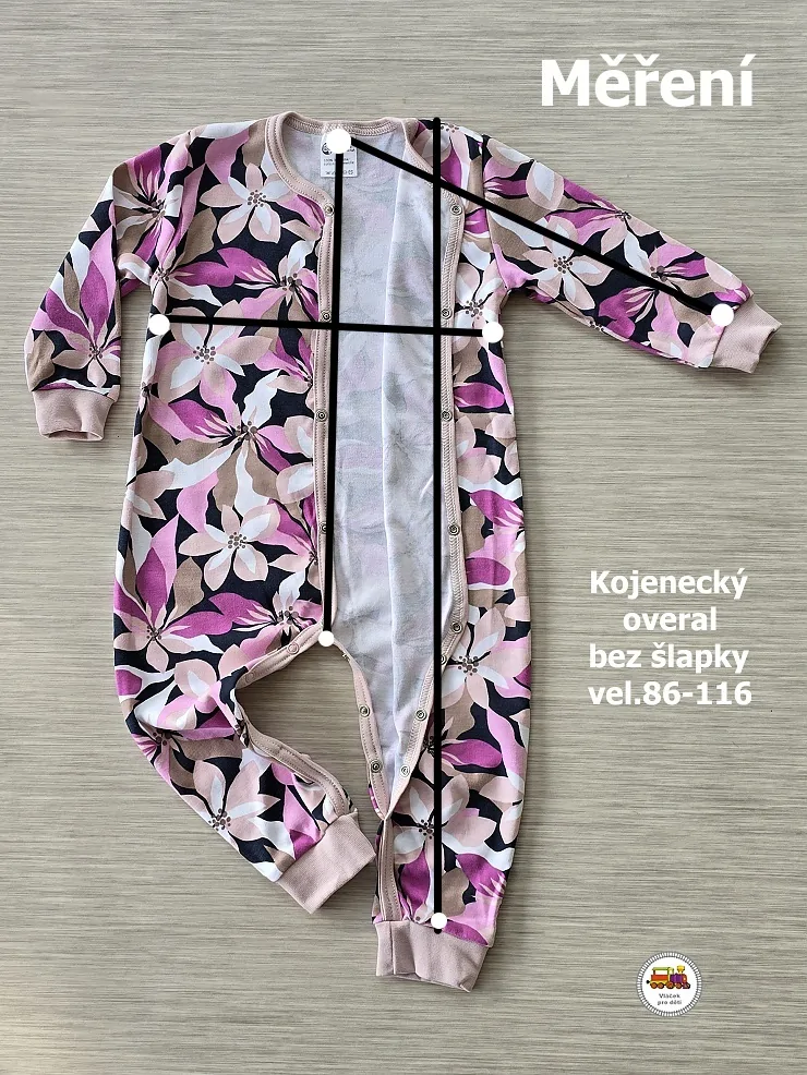 Kojenecký/dětský overal bavlněný bez šlapky /715/ Myška na béžové /var.3/ vel. 92