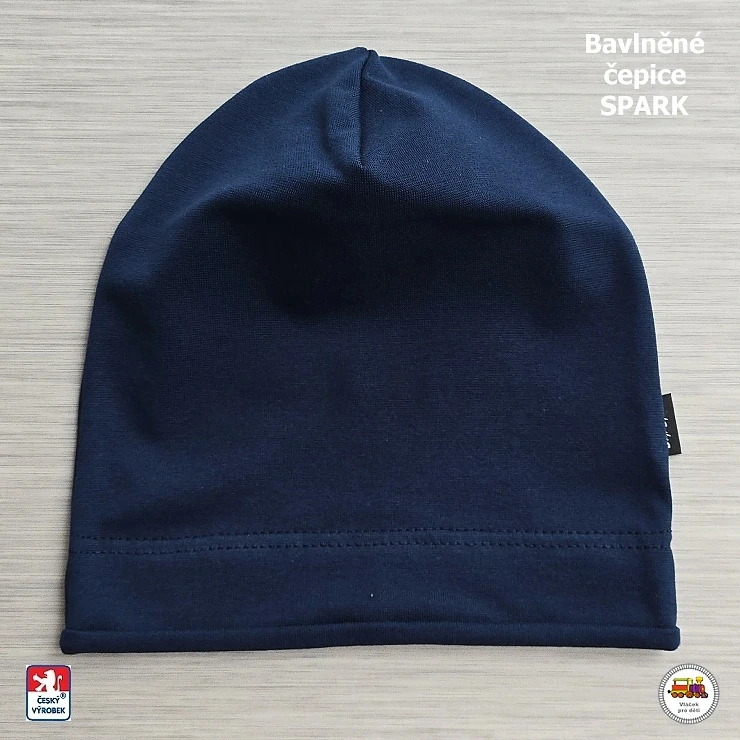 Bavlněná čepice Spark dlouhá /9.486/ tmavě modrá vel.XXL (6-X let)