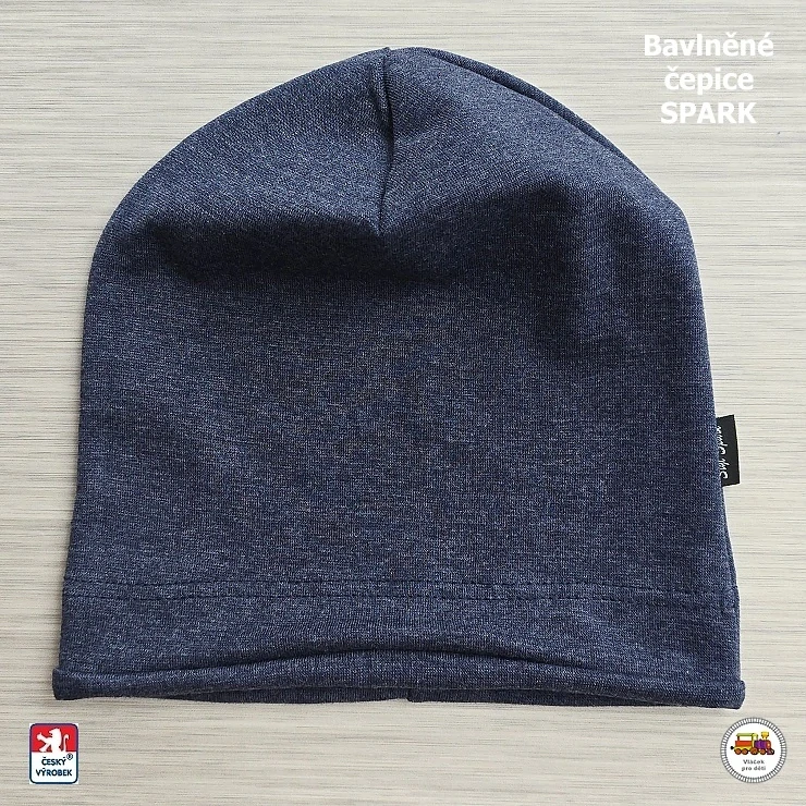 Bavlněná čepice Spark dlouhá /9.482/ jeans vel.XXL (6-X let)