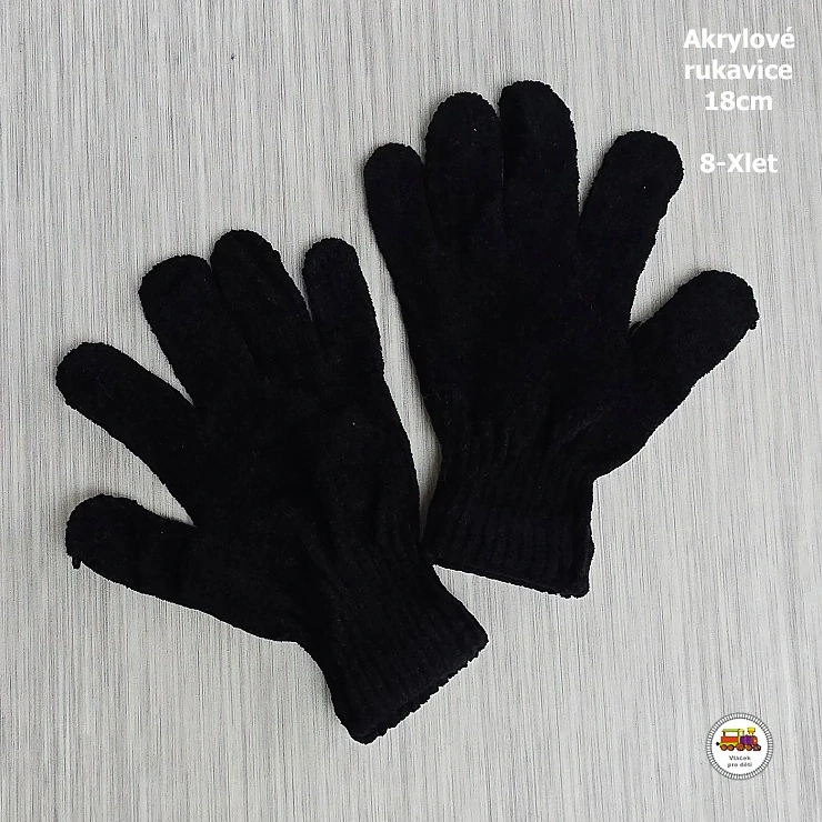 NOVINKA-Rukavice prstové úpletové akryl 18cm (8-Xlet)