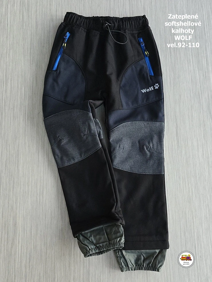 NOVINKA-Softshellové kalhoty zateplené Wolf B2493 vel. 92, 98, 104, 110