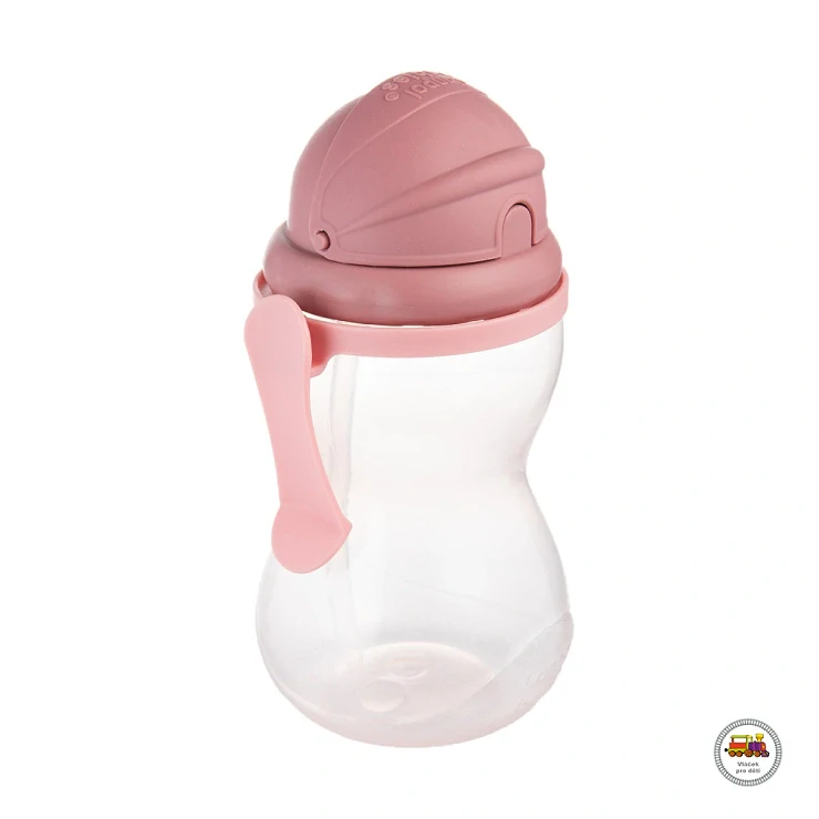 Lahev sportovní se slámkou 370ml růžová 56/113
