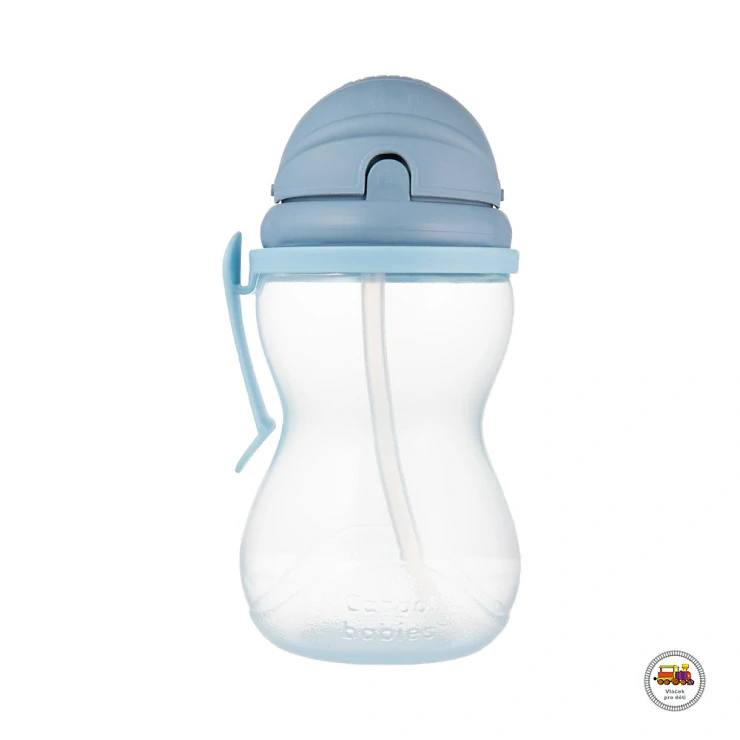 Lahev sportovní se slámkou 370ml modrá 56/113