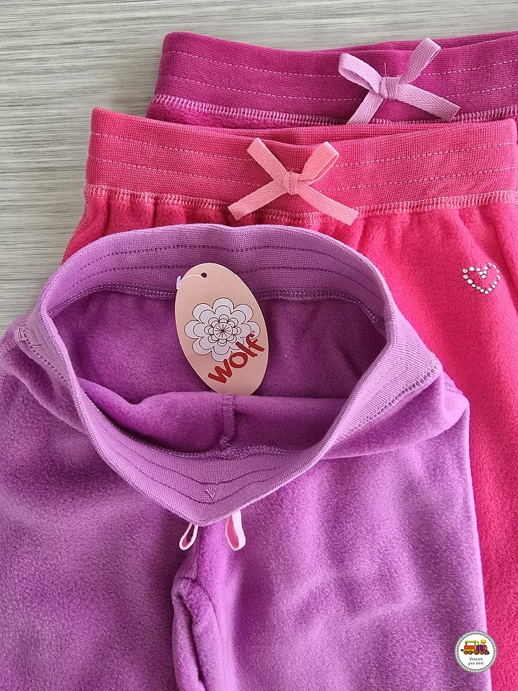 Tepláky/legíny dívčí fleesové Wolf B2294 fialové vel.104