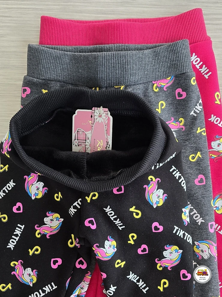 Legíny zateplené Kugo KK9892 TiKTok růžové vel.128