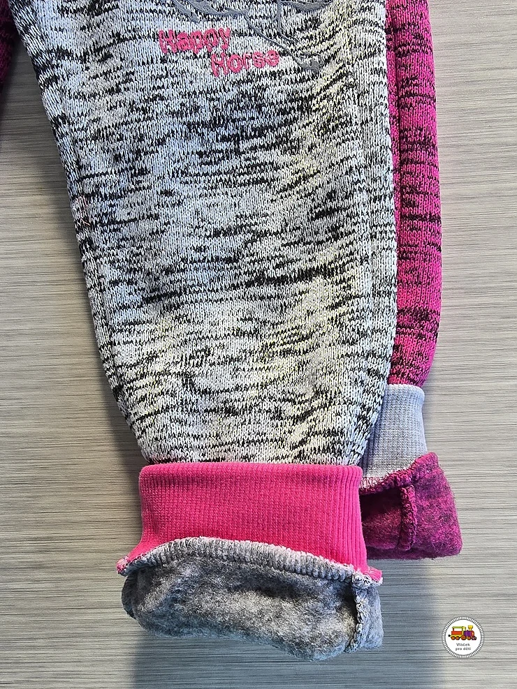 Dívčí tepláky Kugo M7903 šedorůžové vel.110