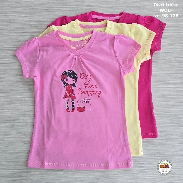 Tričko dívčí Wolf S2311 Holčička na tmavě růžové vel.128