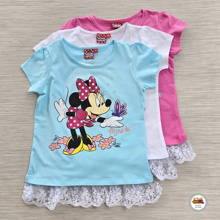 NOVINKA-Tričko dívčí Minnie Mouse na vel. 98-104, 110, 116, 122, 128, 134