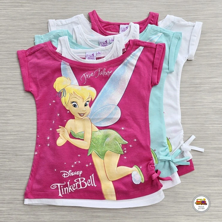 Tričko dívčí Disney GTJM62054 Fairies - Víla na bílorůžové vel.122