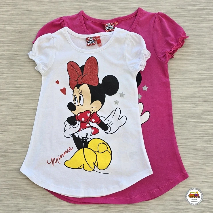 Tričko dívčí GVJM52046 Minnie Mouse na bílé vel.128