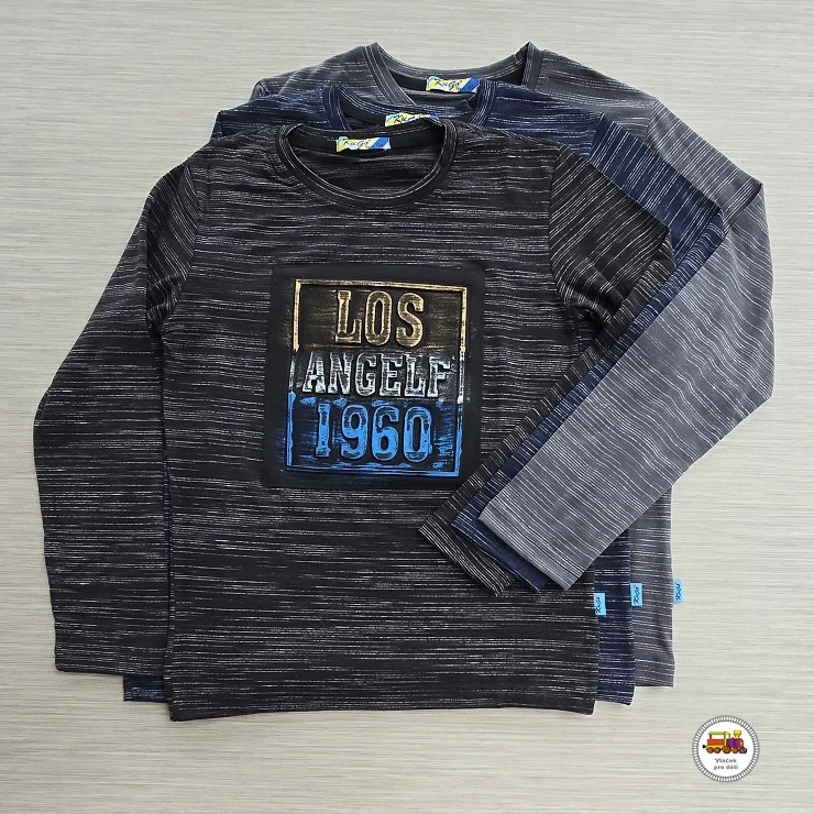 Bavlněné tričko Kugo G103 LOS ANGELF šedé vel.146