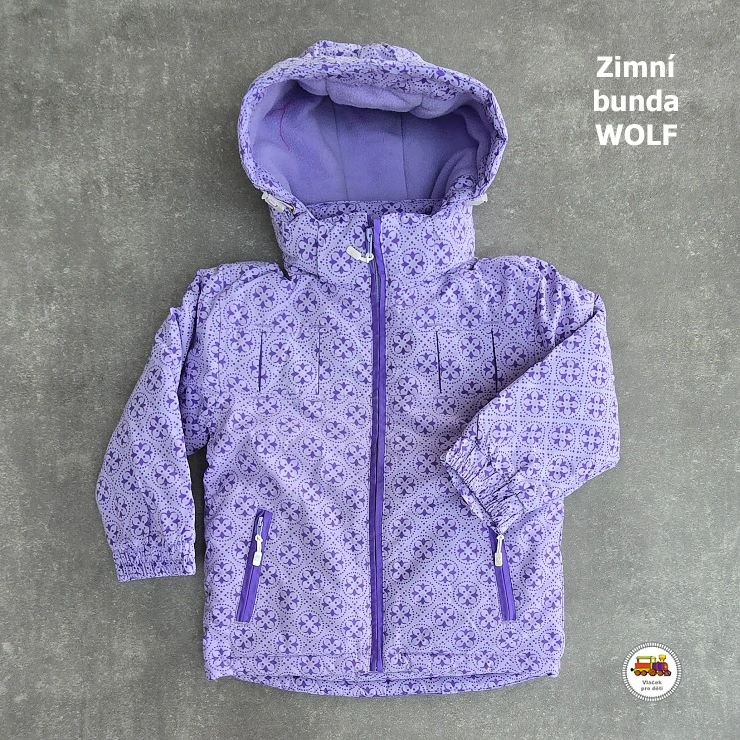 NOVINKA-Bunda zimní dívčí Wolf B2152 vel. 98, 104, 110, 166, 122