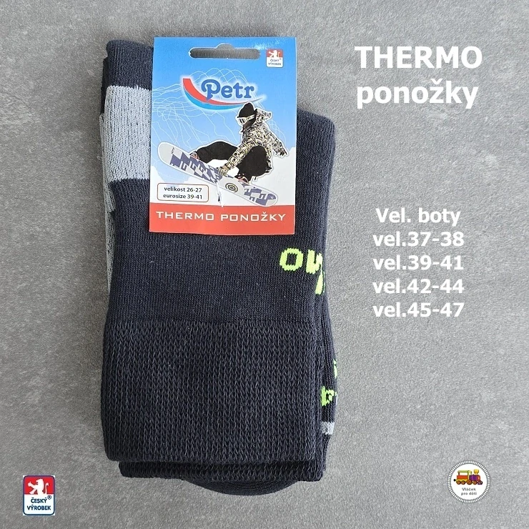 Thermo ponožky české Petr /112/ šedé vel.39-41
