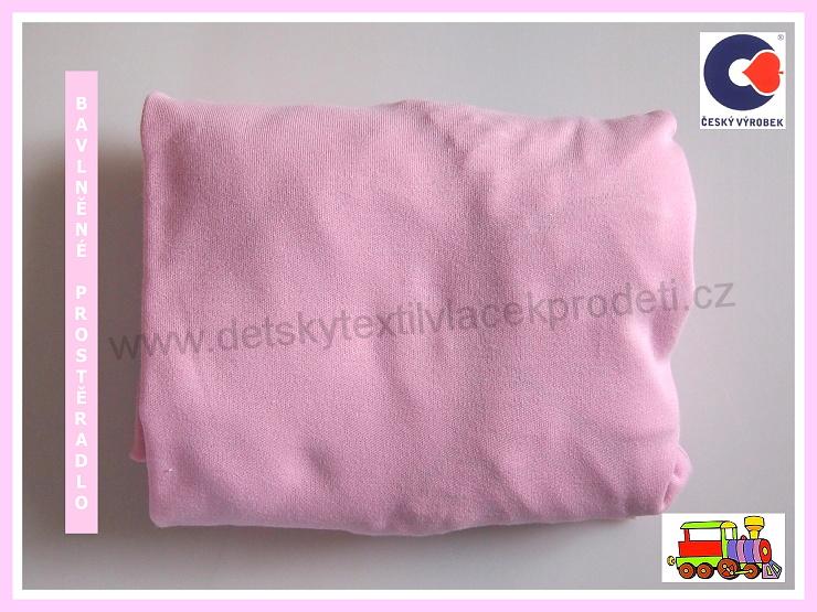 Bavlněné mako prostěradlo do postýlky barva Světlejší růžová 60x120cm