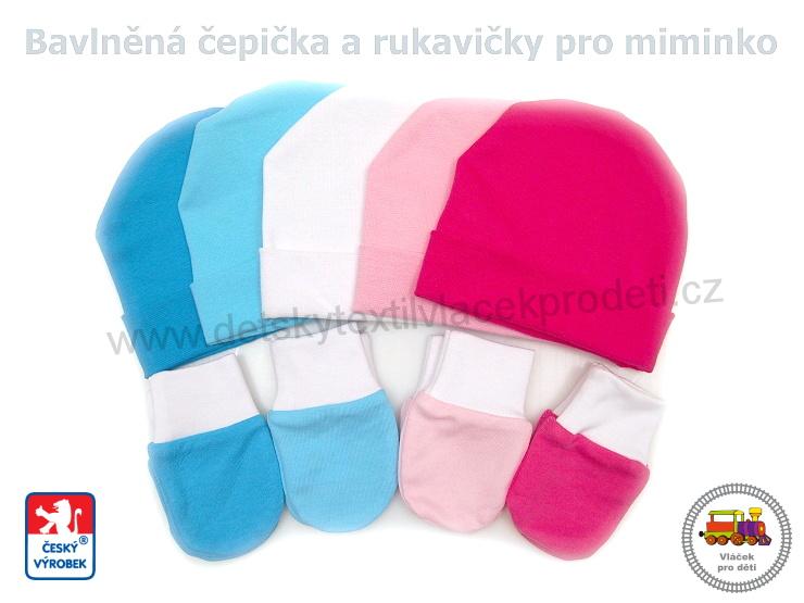 Kojenecká bavlněná čepice Šmoula světle růžová vel.0