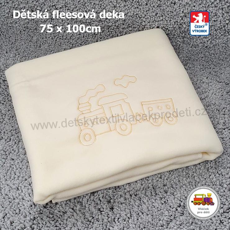 Deka do kočárku fleece s výšivkou různé barvy
