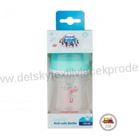 Láhev se širokým hrdlem EXOTIC ANIMALS 120 ml 35/220 mintová