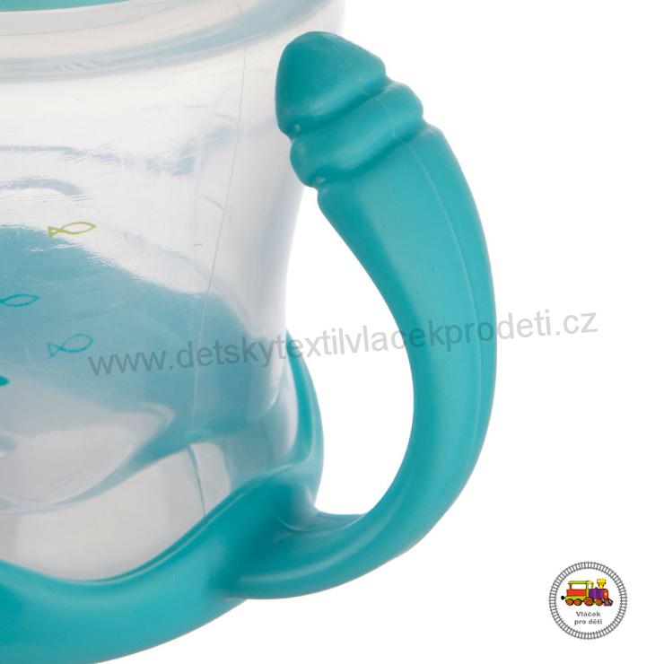 Nevylévací hrníček se silikonovým pítkem LOVE&SEA 57/300 180ml modrý
