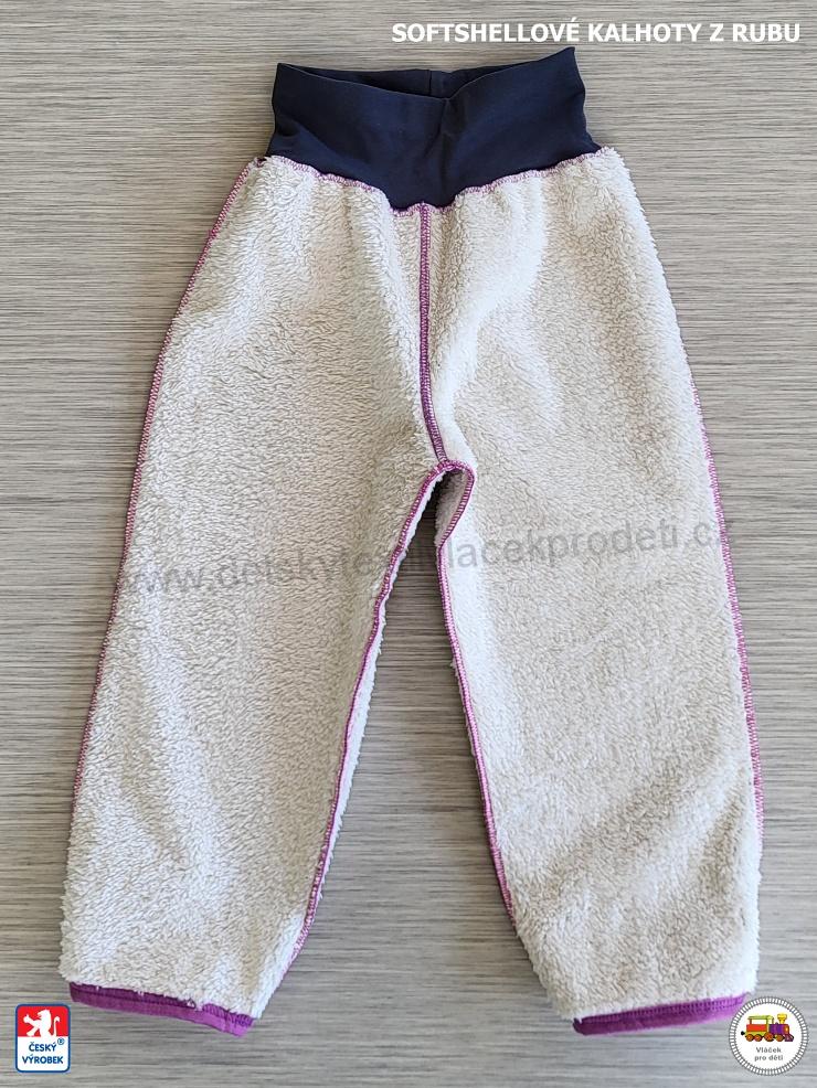 Softshellové kalhoty zateplené kožíškem STYLSPARK růžové vel.122