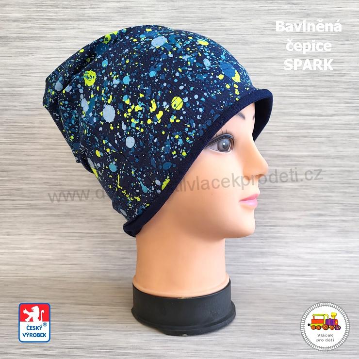NOVINKA-Bavlněná čepice Spark vel.L (1-3roky), XL (3-6let), XXL (6-x let)